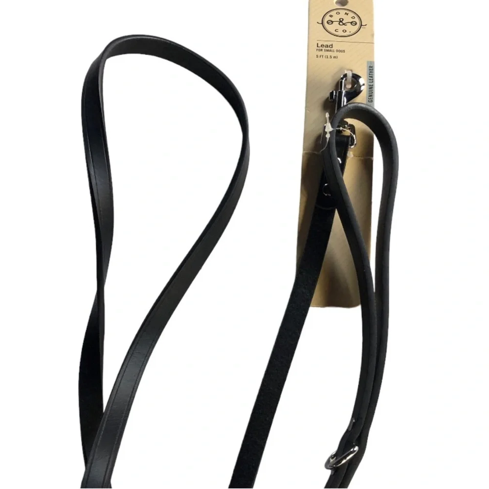 NWT leather 5ft thin tan leash for small dogs